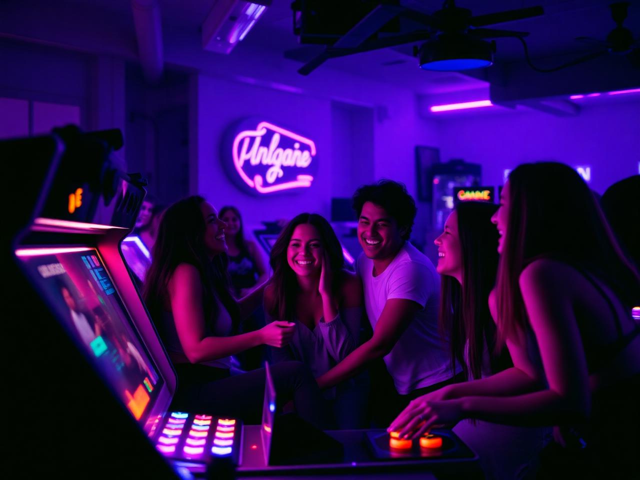 Friends playing at Robocade